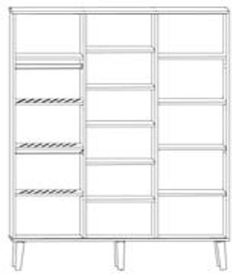 Třídílná šatní skříň Faktum Peak Grey & White